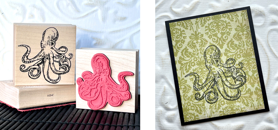 2 Undersea Plant and Coral Branch Rubber Stamps for Crafting and