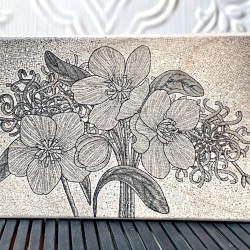 Flower Burst Rubber Cling Stamp - Deep Red Stamps