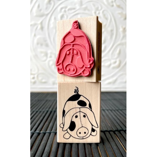 Plush Piggy Stuffed Toy Rubber Stamp