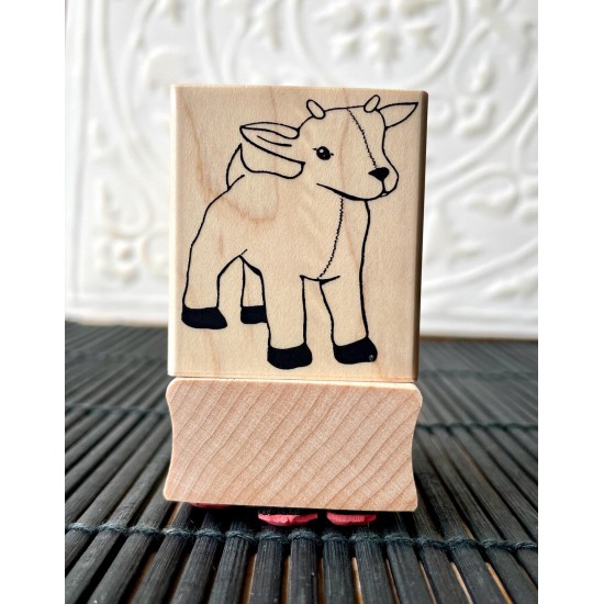 Plush Baby Goat Toy Rubber Stamp