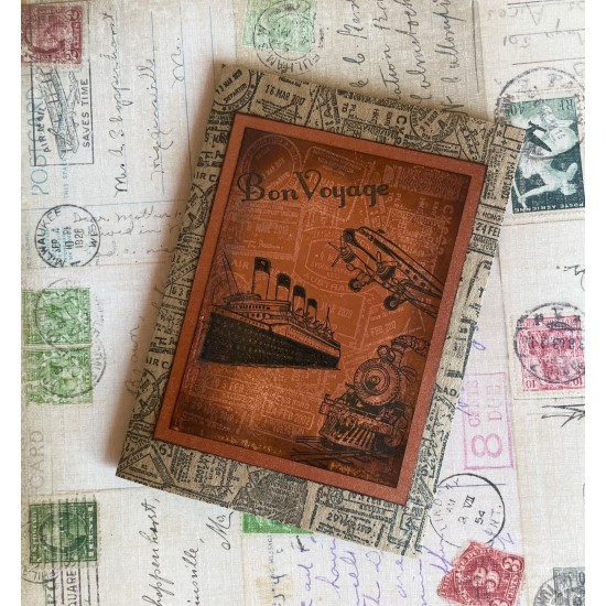 Passport Collage Rubber Stamp