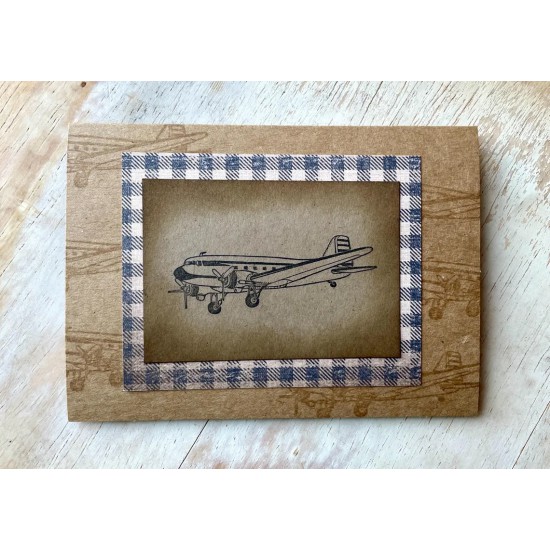 Vintage Airplane Rubber Stamp