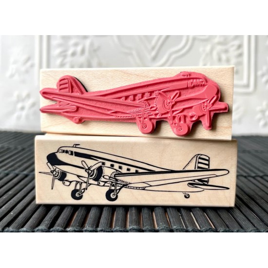 Vintage Airplane Rubber Stamp