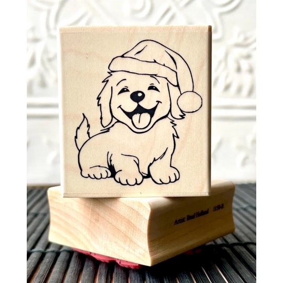 Tilley's Christmas Hat Rubber Stamp