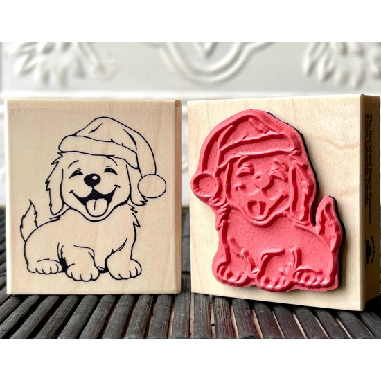 Tilley's Christmas Hat Rubber Stamp