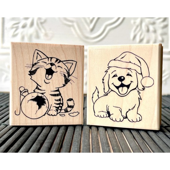 Tilley's Christmas Hat Rubber Stamp