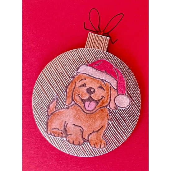 Tilley's Christmas Hat Rubber Stamp