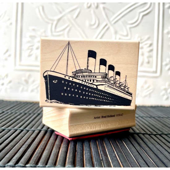 Vintage Ocean Liner Rubber Stamp