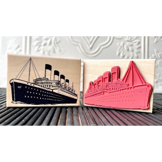 Vintage Ocean Liner Rubber Stamp