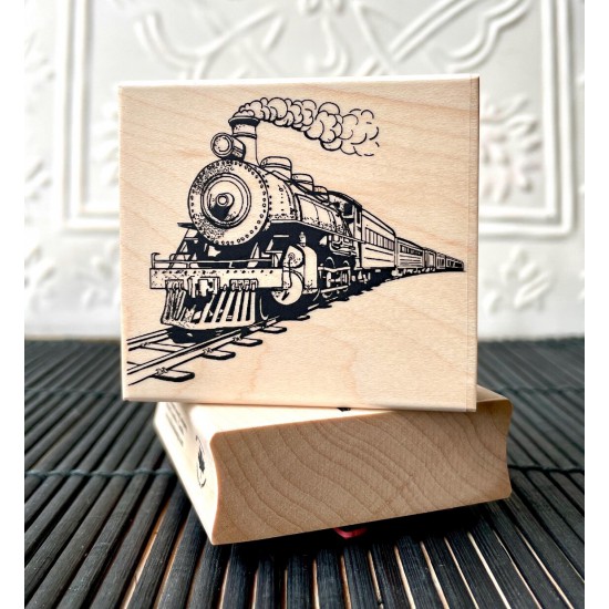 Vintage Steam Engine - Train Rubber Stamp