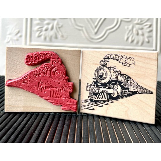 Vintage Steam Engine - Train Rubber Stamp