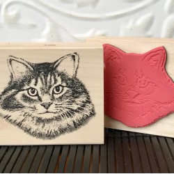 Mounted Rubber Stamp, Cat Stamp, Tabby Cat Stamp, Tabby Lover, Cat Lover,  Kitty