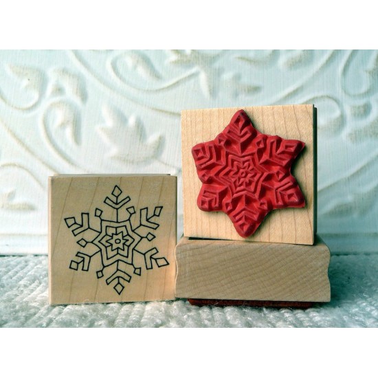 Single Snowflake Rubber Stamp