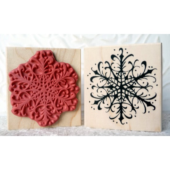 Snowy Snowflake Rubber Stamp