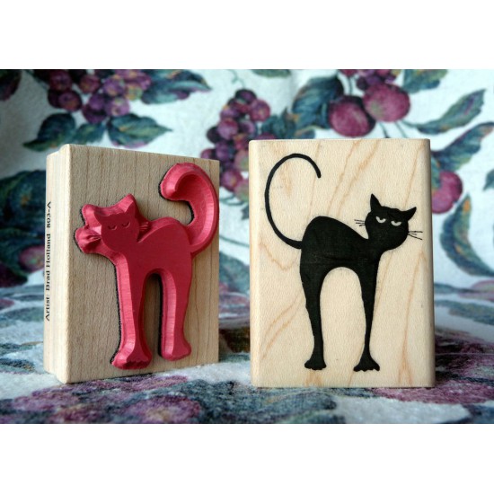 Very Black Cat Rubber Stamp