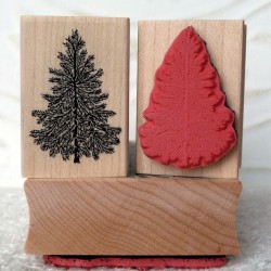 Christmas Tree Rubber Stamp - Customizable Stamp Featuring Christmas Tree  with Ornaments and Tinsel